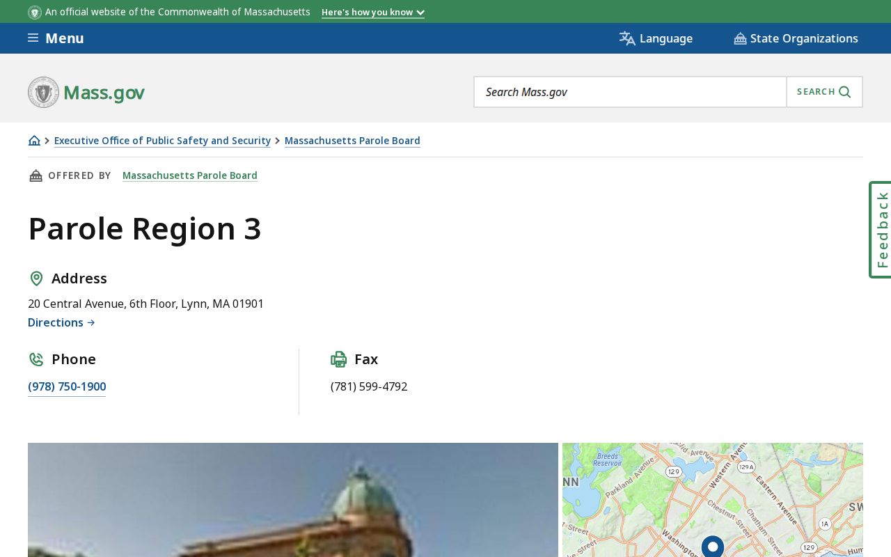 Essex County parole Region 3 Lynn contact and hours